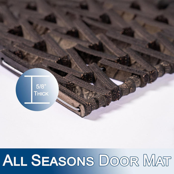 Durable Durite Recycled Tire-Link Outdoor Entrance Mat, Herringbone Weave, 24" x 48", Black 2' x 4' (Rectangular)