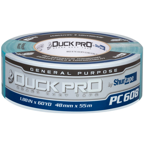 Duck Pro 105452 by Shurtape General Purpose Grade, Co-Extruded Abatement Duct Tape Mold and Asbestos Remediation and Abatement, 48mm x 60yd, 9.0 mil, Teal Blue, 1 Roll