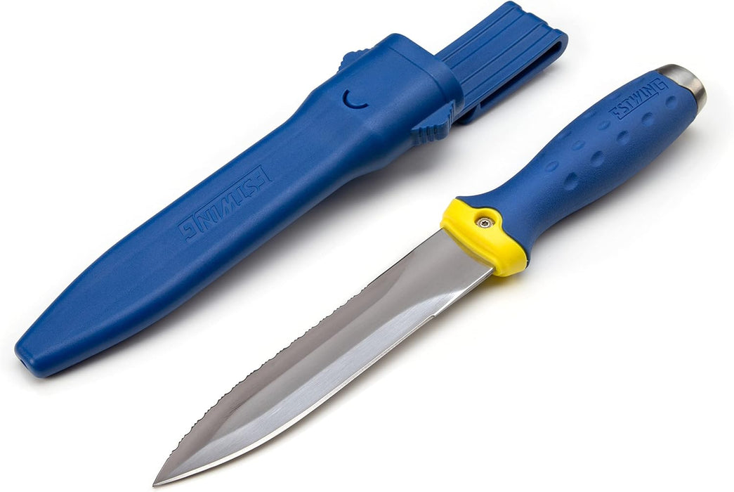 Estwing 42454 5.5-inch Fixed Blade Double-Edged Duct Knife, Serrated Edge, Steel Pommel Cap, Cuts and Forms Mineral Wool Insulation, Duct Board, and Flexible Ducting