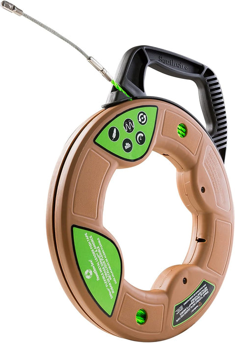 Southwire - 59896940 Tools & Equipment FTSP45-125FML SIMPULL Fish Tape 4.5mm 125-Feet Flexible Metal Leader; Large Case Swiveling Flexible Metal Leader 125 Feet