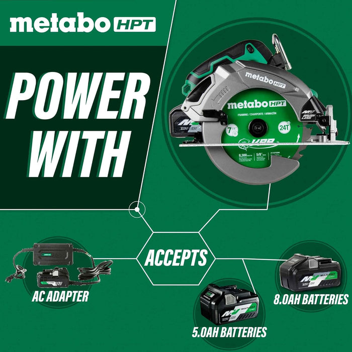 Metabo HPT 36V MultiVolt 7-1/4-Inch Circular Saw w/Torque Boost Technology, C3607DB