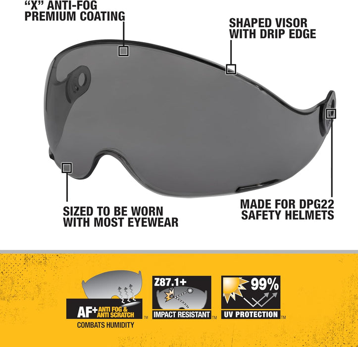 DeWALT (DPG22-SH) Visor with Premium Anti-fog+ Smoke Lens Designed to Fit DPG22 Type II Helmet