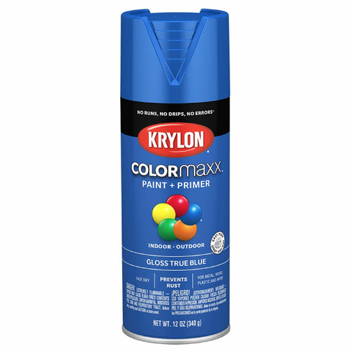 Krylon K05543007 COLORmaxx Spray Paint and Primer for Indoor/Outdoor Use, Gloss True Blue, 12 Ounce (Pack of 1)