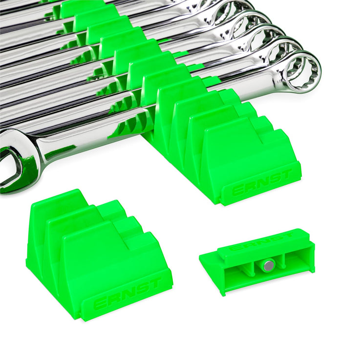 Ernst Manufacturing Wrench Pro - Modular Wrench Organizer for 40 Tools with Magnetic Base (Green) - Made in The USA