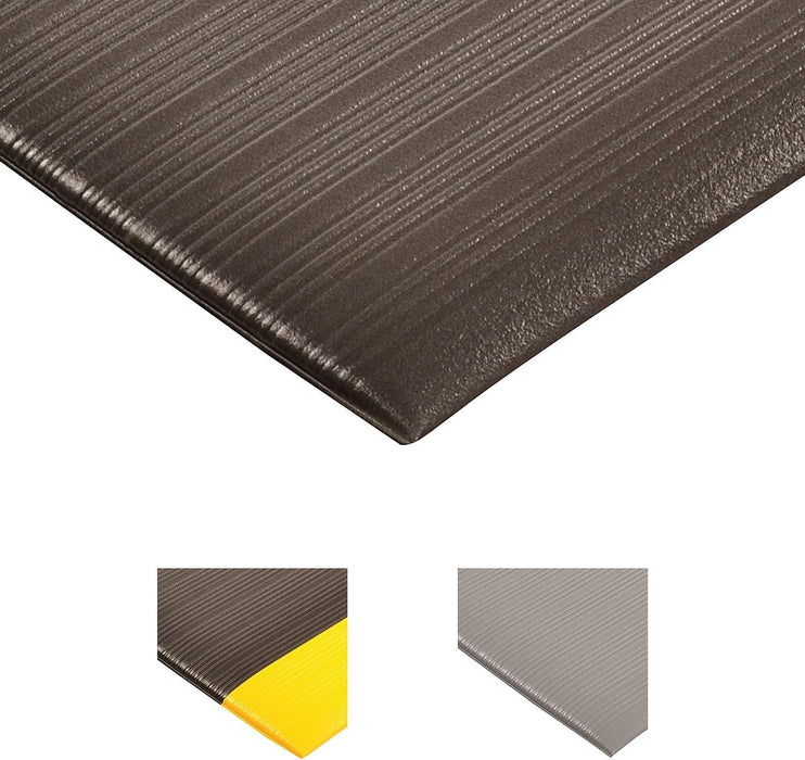 Notrax 410 Airug 4' x 60' x 3/8" Anti Fatigue Mat, Enhanced Slip Resistance with Beveled Edges and Ribbed Surface, Ideal for Industrial and Commercial Workplaces, Gray, 410R0348GY Ribbed Surface 4' x 60' x 3/8" Grey