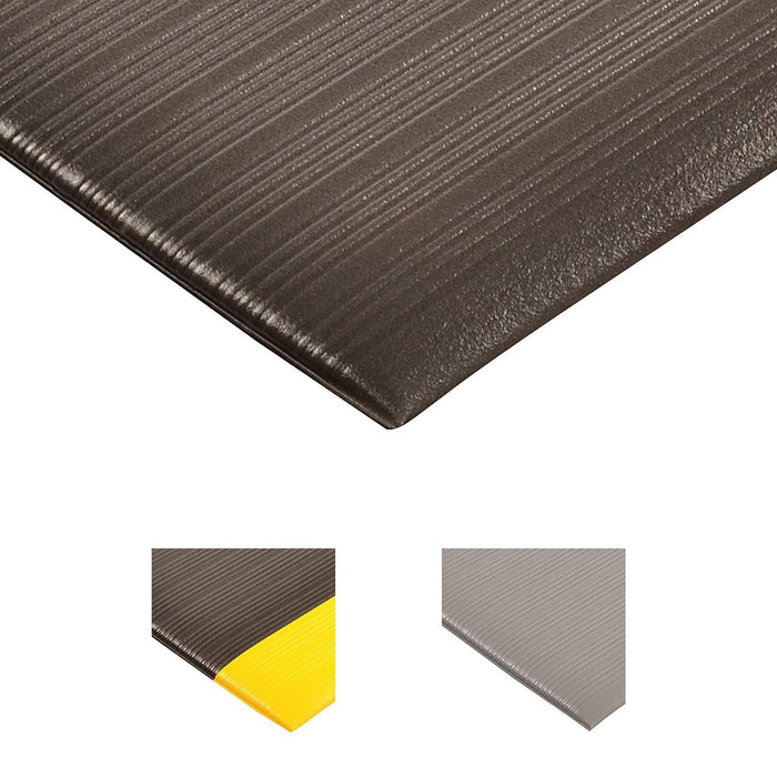 Notrax 410 Airug 4' x 60' x 3/8" Anti Fatigue Mat, Enhanced Slip Resistance with Beveled Edges and Ribbed Surface, Ideal for Industrial and Commercial Workplaces, Gray, 410R0348GY Ribbed Surface 4' x 60' x 3/8" Grey