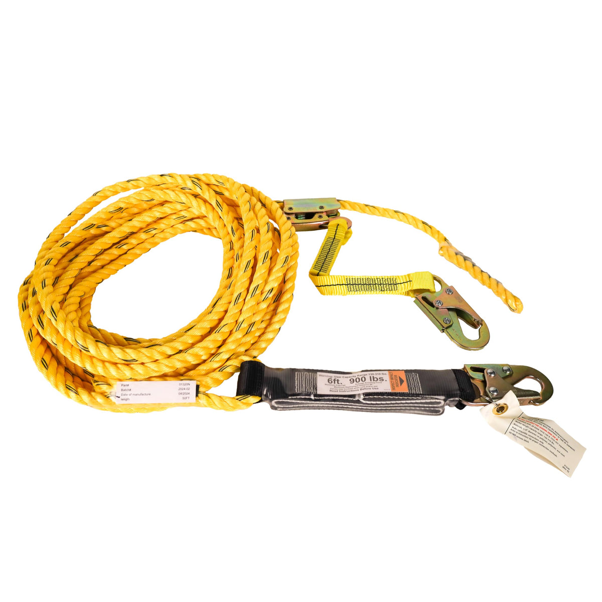 Guardian 01320 50 ft Vertical Lifeline Assembly (VLA) with Adjustable ...