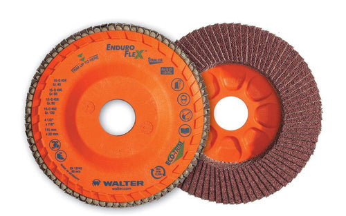 Walter (06F458) Enduro-Flex Abrasive Flap Disc, 80 Grit Grinding Disc, 4-1/2 Inches 10 Threaded Hole 13300 RPM (Pack of 10)