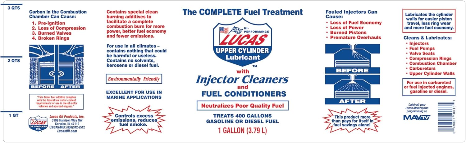 Lucas Oil 10013 Fuel Treatment - 1 Gallon (Pack of 4) 1 Gallon 4