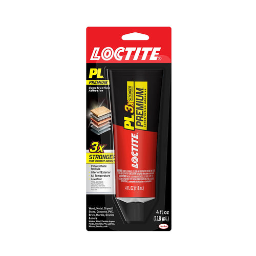Loctite PL Premium Polyurethane Construction Adhesive, 4 fl oz Squeeze Tube - Versatile Construction Glue for Wood, Concrete, Stone, Metal & More (Pack of 1)