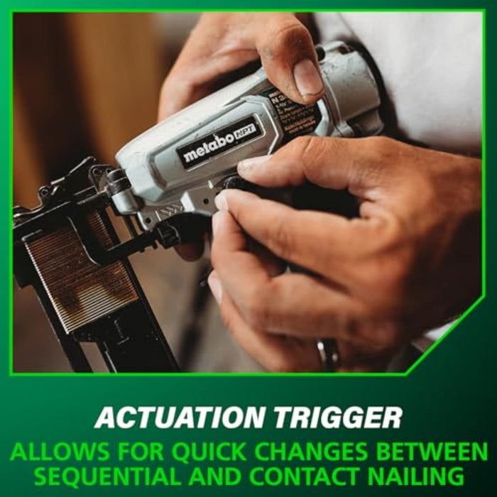 Metabo HPT PRO Finish Stapler, Pro-preferred Pneumatic Power Nailers, Finish Tool for Carpentry & Industrial Uses, All-Metal Key Component, 18 Gauge, 1/4" Crown Staples, Length 1/2" to 1-1/2", N3804A5 N3804A5 - Pro Model