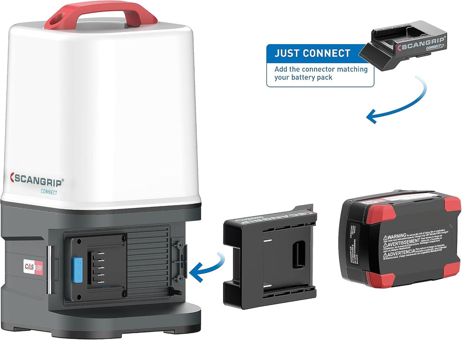 SCANGRIP 03.6103C AREA 10 CONNECT Powerful 10000 Lumen LED Work Light, 360° Illumination, Power Tool Battery Operated