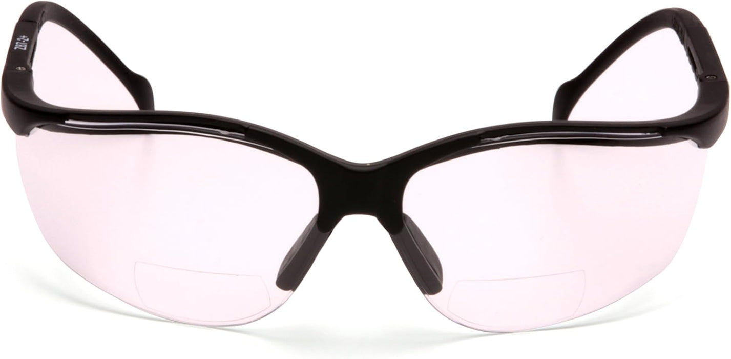 Pyramex Venture II Bifocal Readers Safety Glasses Protective Eyewear, 2.5 Diopters, Amber Clear Lens 3.0 Diopters/ Black Frame Pyramex Venture Ii Bifocal Readers Safety Eyewear, Clear +3.0 Lens With Black Frame