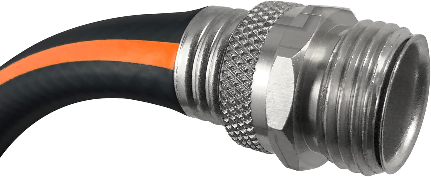 Flexon Flextreme Pro 5/8" x 100ft Performance Rubber Garden Hose, Heavy-Duty, Kink-Resistant, All-Weather Flexibility, Industrial-Grade Couplings