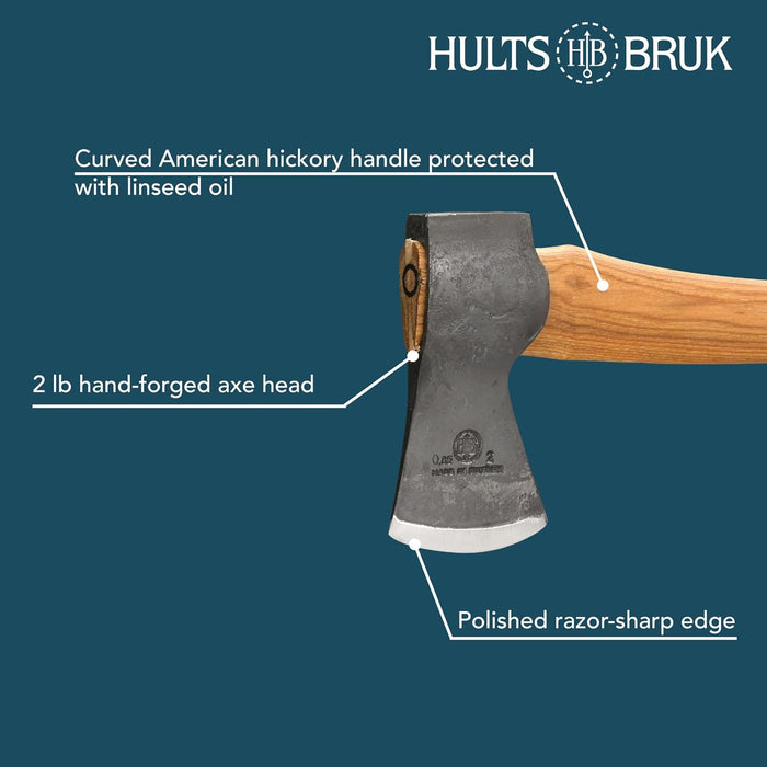 Hults Bruk 840722 Kisa Felling Axe, 2 lb Head, 26" Handle
