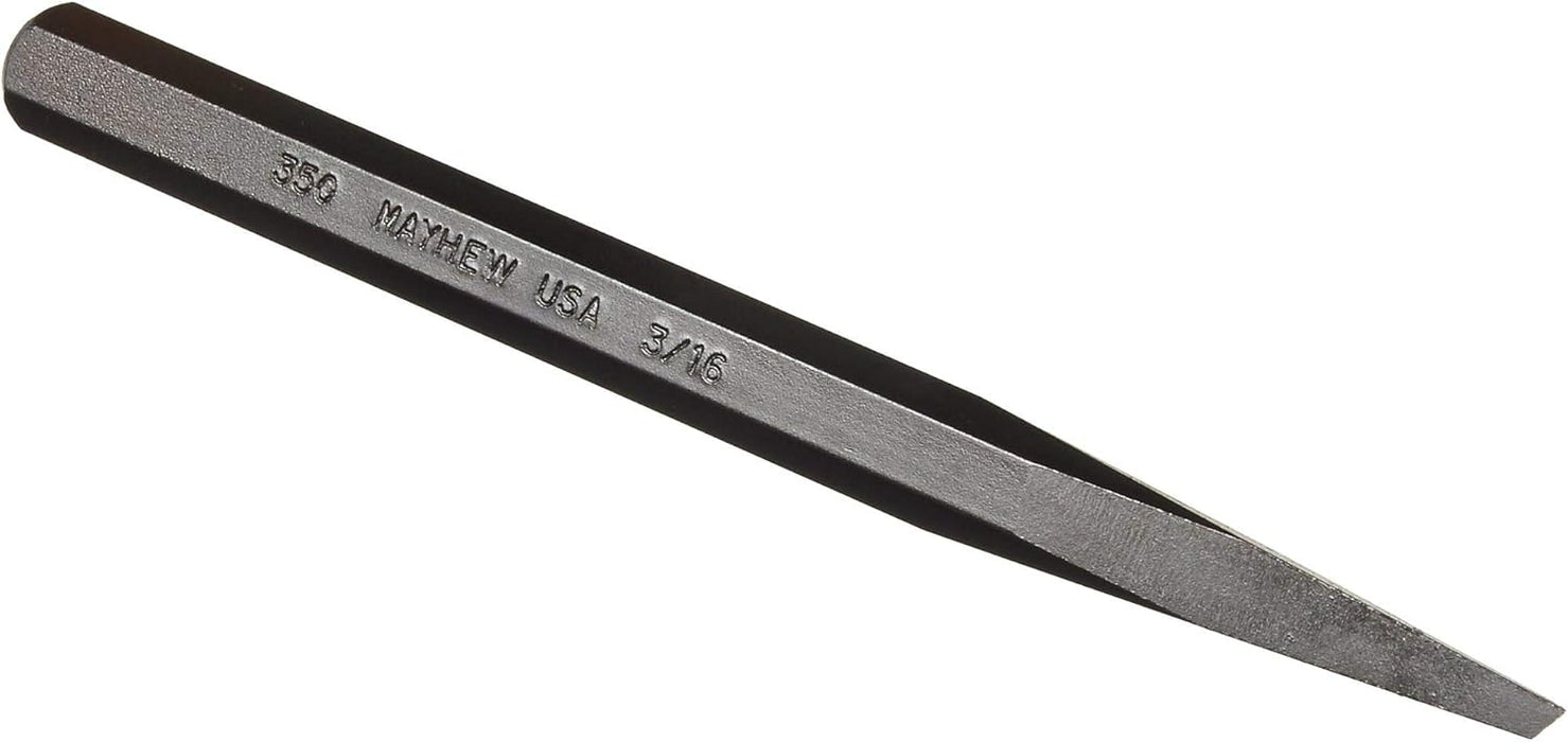 Mayhew Tools 10601 Diamond Point Chisel, 3/16", Black Oxide Finish