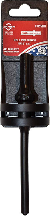 Mayhew Tools 31951HT Pneumatic Roll Pin Punch, 5/16" x 6" Hang Tag, Black Oxide Finish