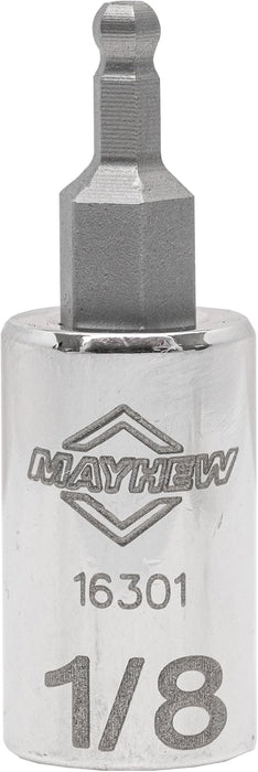 Mayhew Tools 16022 SAE Ball Hex Socket Bit Set, Chrome Plated, 8-Piece Polished Chrome 8-Piece SAE Ball Hex