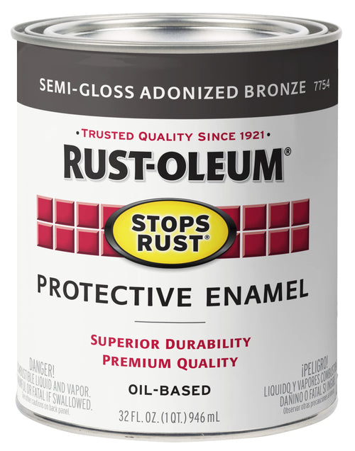Rust-Oleum 7754502 Protective Enamel Paint Stops Rust, 32-Ounce, Semi-Gloss Anodized Bronze (Pack of 1)