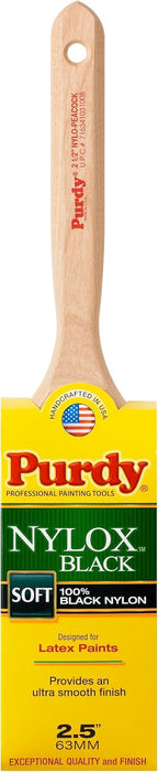 Purdy 144316125 Nylox Black Series Nylo-Peacock Flat Trim Paint Brush, 2-1/2 inch