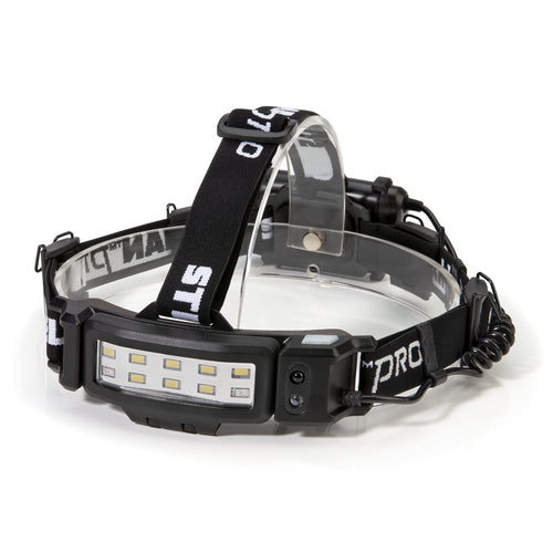 Steelman 79417 Pro Slim Profile Motion Activated LED Headlamp with Red LED Night Vision Mode and Rear Safety Flasher LED