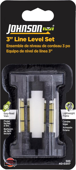 Johnson 585 Structo-Cast Line Level, 3" Builder Level with Hard Case (Pack of 2)