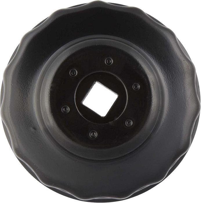 Steelman 06118 Low Profile Oil Filter Cap Wrench Socket 75mm and 77mm x 15 Flute, 3/8-inch Drive, Heavy Duty Chrome Vanadium Steel