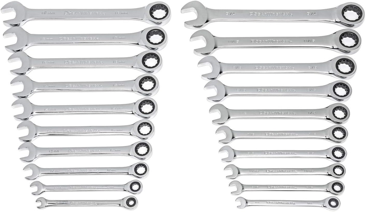 GEARWRENCH 35720 20 Piece Ratcheting Wrench Set, SAE & Metric