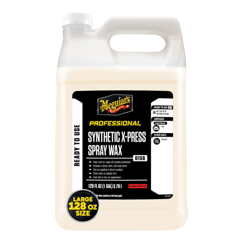Meguiar's D15601 Synthetic X-Press Spray Wax for Car Detailing, Creates a Deep Shiny Look, Can Be Applied to Wet or Dried Paint and In Direct Sunlight, Moisture Rolls Off Waxed Paint, 1 Gallon