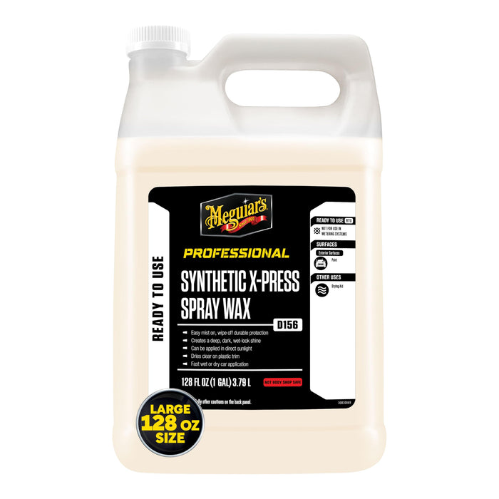 Meguiar's D15601 Synthetic X-Press Spray Wax for Car Detailing, Creates a Deep Shiny Look, Can Be Applied to Wet or Dried Paint and In Direct Sunlight, Moisture Rolls Off Waxed Paint, 1 Gallon