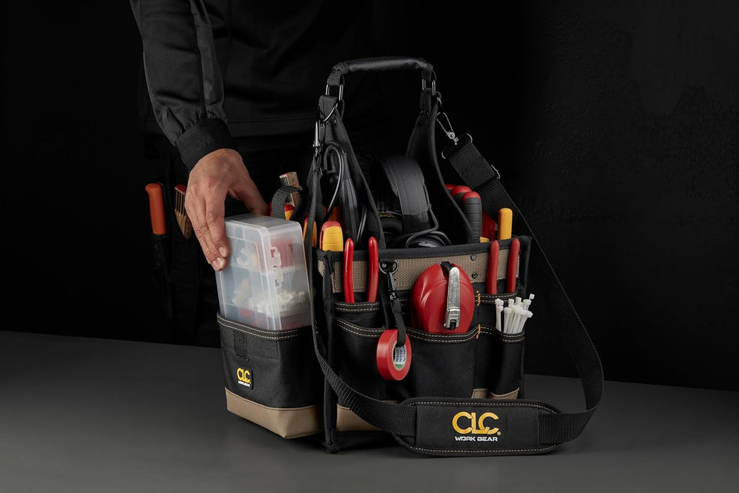 Custom Leathercraft 1526 25 Pocket Electrical and Maintenance Tool Carrier 8-Inch Toolbox