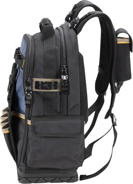 CLC Work Gear PB1133 38 Pocket Molded Base Tool Backpack, Black/Blue