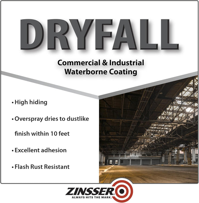 Zinsser 293233 Dryfall Commercial & Industrial Waterborne Coating, 5 Gallon, Flat Black