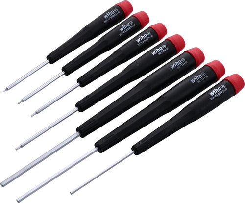 Wiha 26390 Screwdriver Set, Hex Metric With Precision Handle, .7 - 3.0mm, 7 Piece