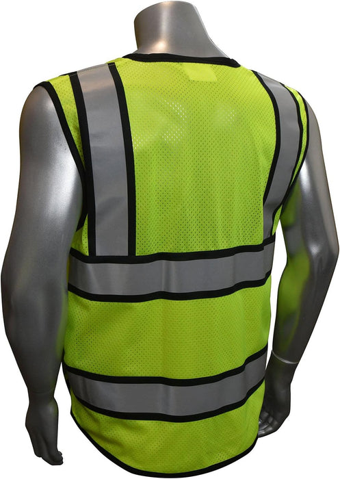 Radians SV65-2ZGM Heavy Duty Surveyors Safety Vest with Zipper, Large Plan Pocket, Hi-Viz Green, Small