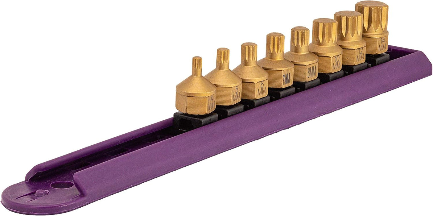 Mayhew Tools 16006 Low-Profile Dual Drive Set, 8-Piece Triple Square, Titanium-Coated