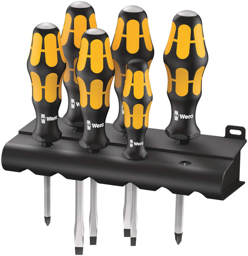 Wera 5018282001 932/6 Kraftform Plus Screwdriver Set and Rack, 6-Pieces