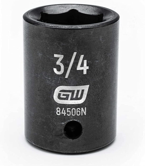 GEARWRENCH 1/2" Drive Standard Impact SAE Socket 3/4", 6 Point - 84506N, Black
