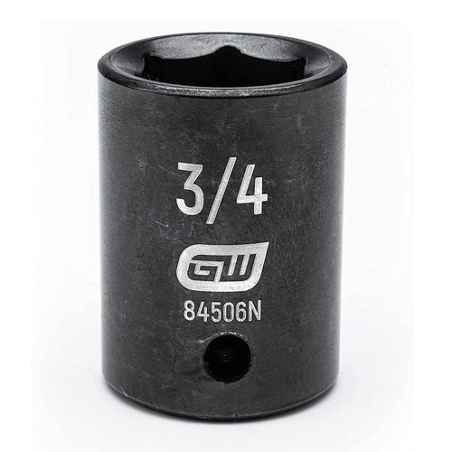 GEARWRENCH 1/2" Drive Standard Impact SAE Socket 3/4", 6 Point - 84506N, Black