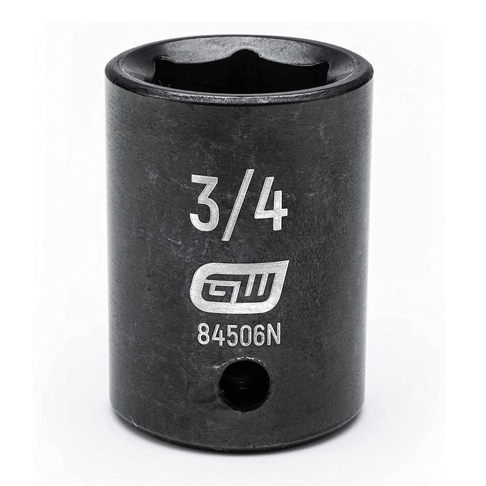 GEARWRENCH 1/2" Drive Standard Impact SAE Socket 3/4", 6 Point - 84506N, Black