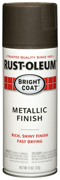Rust-Oleum 7713830 Stops Rust Bright Coat Metallic Spray Paint, 11 Oz, Dark Bronze (Pack of 1)