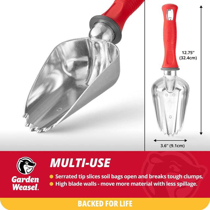 Garden Weasel Potting Scoop - Oversized | Dig and Transport | Planting and Gardening Hand Digging Tools, Heavy Duty Soil Scoop, Mini Gardening Shovel