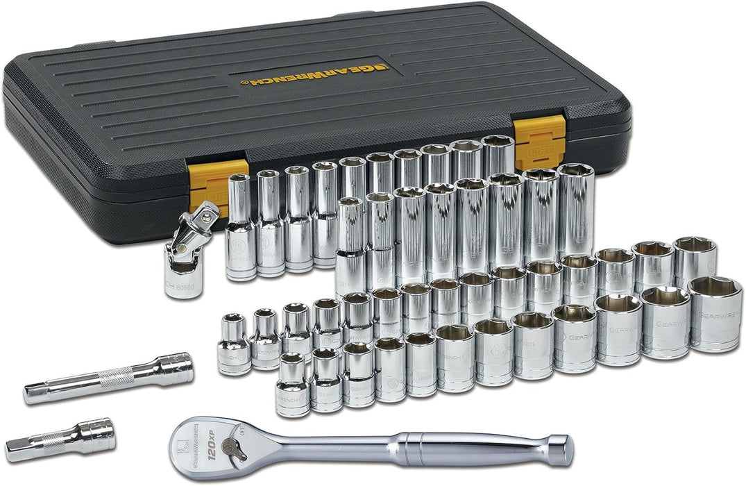 GEARWRENCH 49 Pc. 1/2" Drive 6 Pt. 120XP Mechanics Tool Set, Standard & Deep, SAE/Metric - 80700P 1/2" 49-piece kit