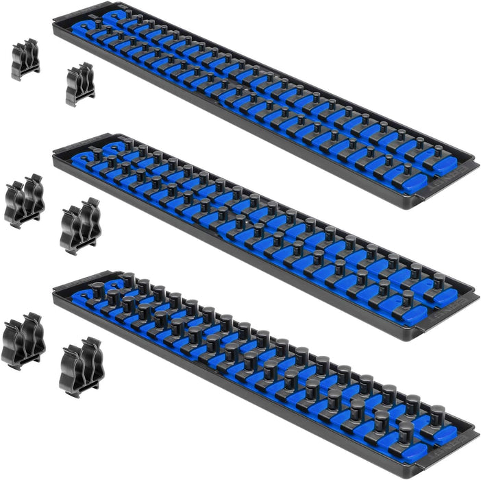 ERNST Socket Boss Combo 3-Pack, Socket Rail Organizers, Blue (8511A) - Made in the USA