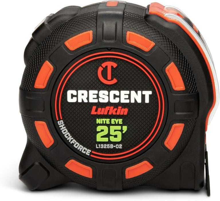 Crescent Lufkin L1325B-02 25 Ft. SHOCKFORCE NITE EYE Tape Measure, SAE 25'