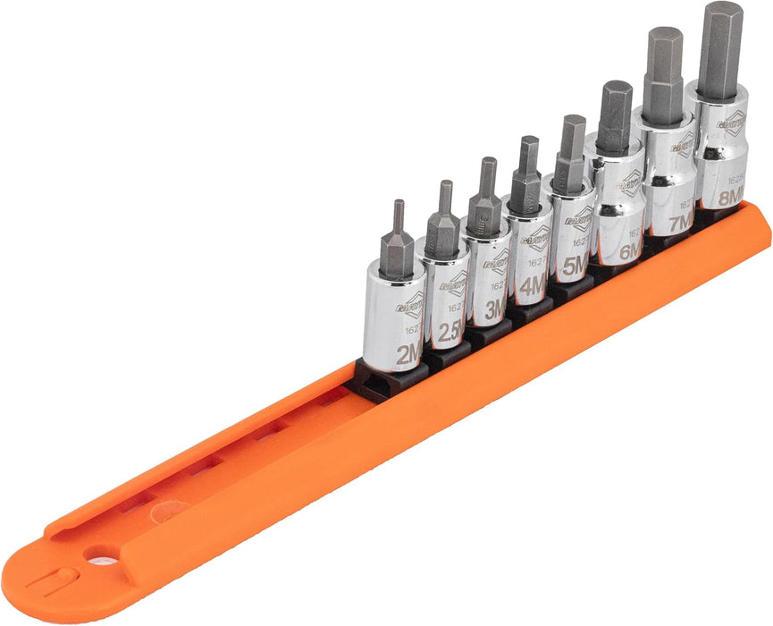 Mayhew Tools 16019 Metric Hex Socket Bit Set, 8-Piece, Polished Chrome