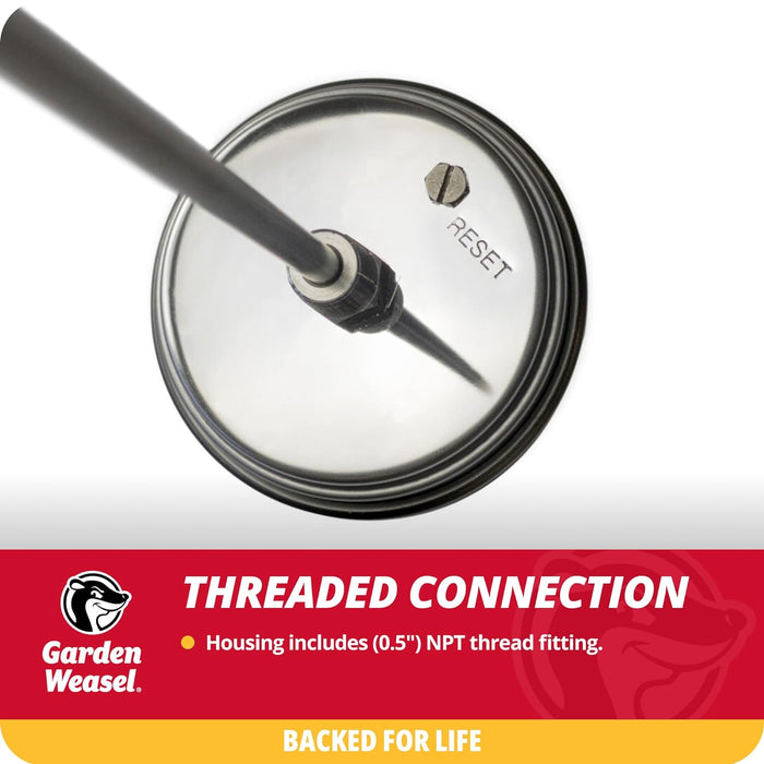 Garden Weasel Analog Soil & Composting Dial Thermometer - 36-Inch Probe | Measures 0 to 220 Degrees Fahrenheit | Soil Temperature, Worm Compost