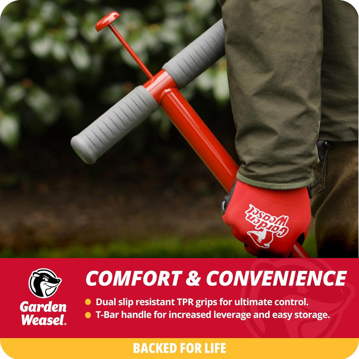 Garden Weasel Weed Popper Step & Twist - Long Handle | Easy Weeding and Puller Stand Up Tool | Dandelion and Crabgrass Remover, Heavy Duty Lawn Care