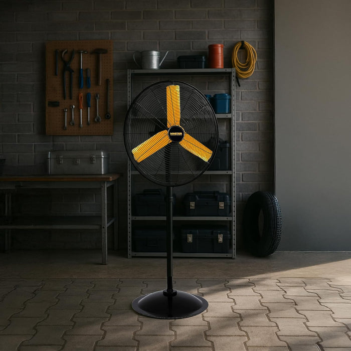 Master MAC-30P High Velocity Pedestal Fan, 3 Speed Portable Metal Standing Fan with Adjustable Height & Swivel Head, Powerful & Efficient Cooling, 30 Inch