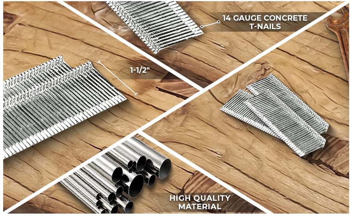 Air Locker CN15AL 14 Gauge Concrete T-Nails for Concrete Nailers 1-1/2" Smooth Shank (Pack of 1000)